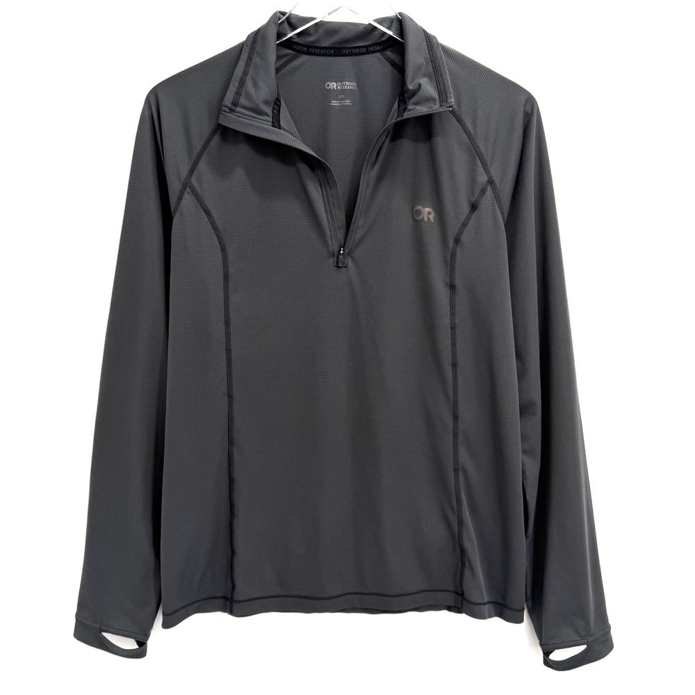 Outdoor Research Echo Quarter Zip Pullover Men S Long Sleeve Shirt Charcoal Grey